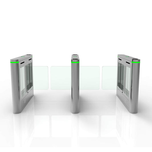 Bosiny W5004D Stainless Steel CE Certified Channel Barrier Swipe RFID Card Access Control Luxury Swing Turnstile Gate