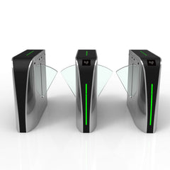Bosiny F603S Auto Double-lane Flap Barrier Turnstile Security Entrance Access Control Steel 304 with QR Code