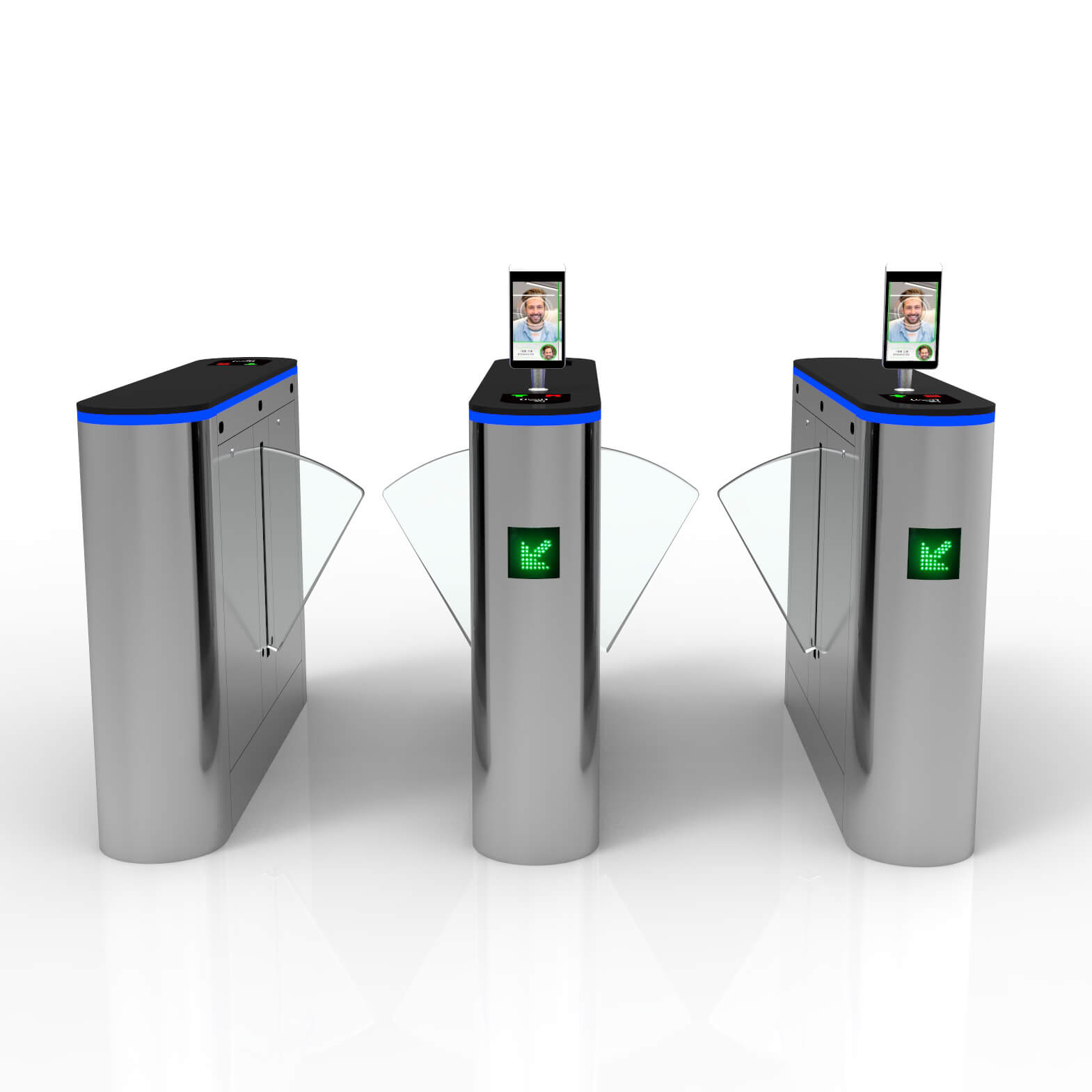 Bosiny F600 Customized Luxury Brushed Stainless Steel Wing/Swing Gate RFID Face Recognition