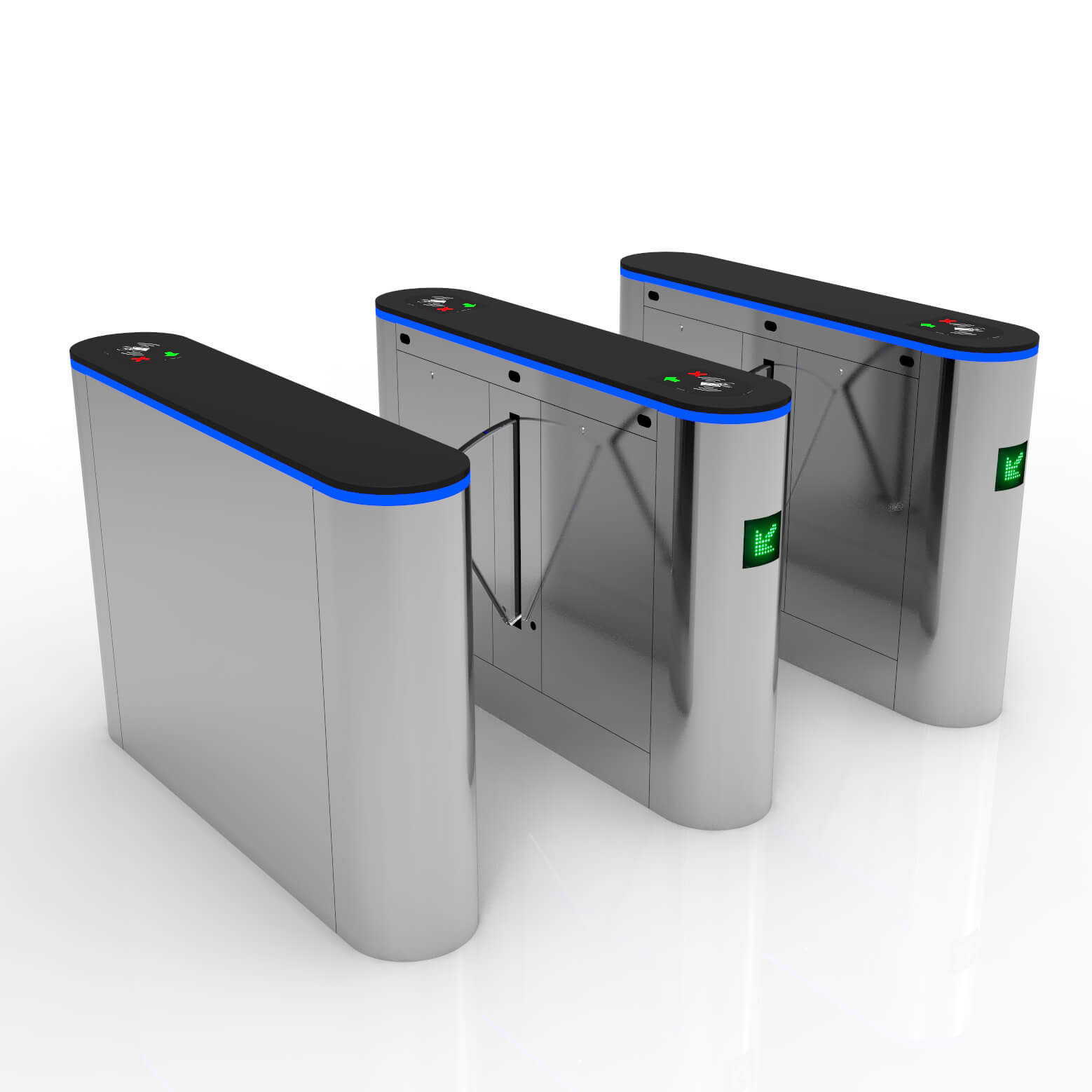 Bosiny F600 Customized Luxury Brushed Stainless Steel Wing/Swing Gate RFID Face Recognition