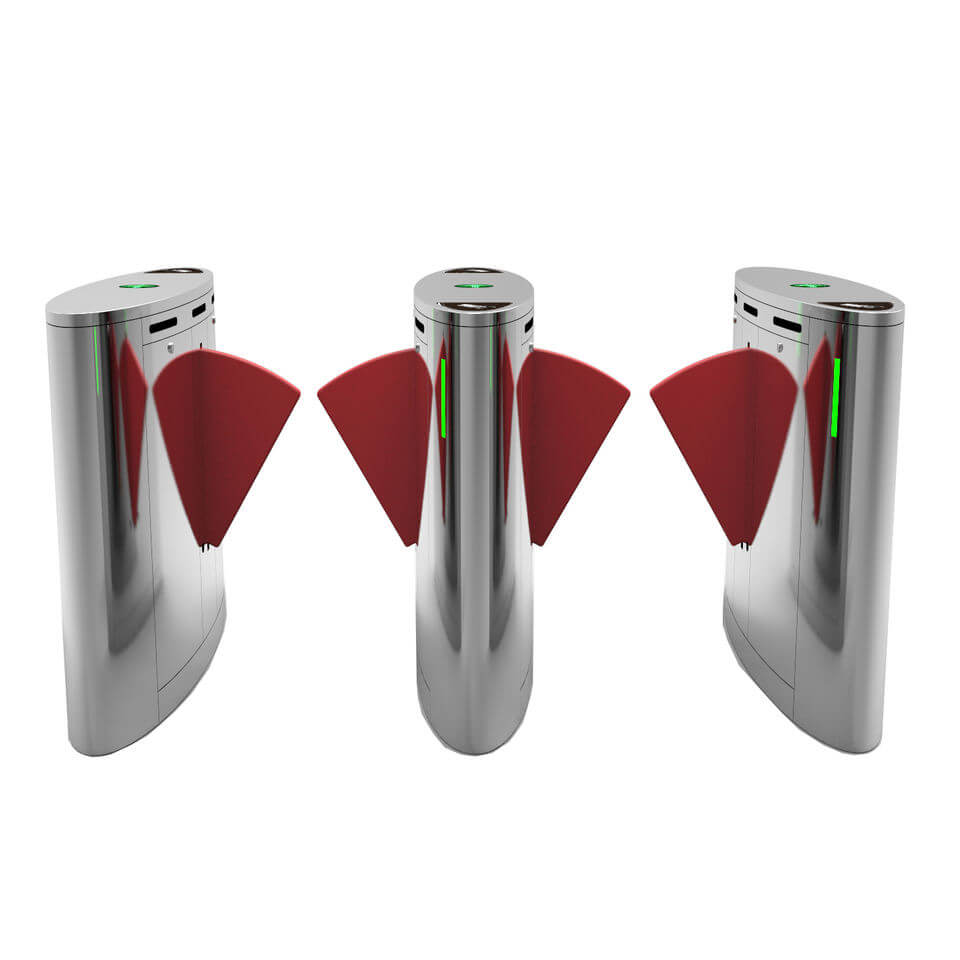 Bosiny F800 Stainless Steel Wing Gate Anti Tailgating Barrier 5 Pairs Infrared Sensor Access Control Flap Turnstile