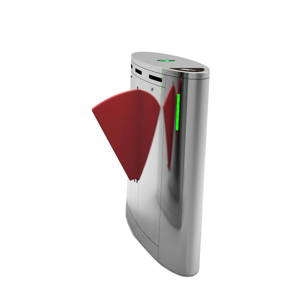 Bosiny F800 Stainless Steel Wing Gate Anti Tailgating Barrier 5 Pairs Infrared Sensor Access Control Flap Turnstile