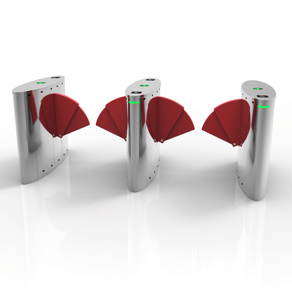 Bosiny F810 304 Stainless Steel Double-Layer PU Wing Gate Flap Barrier Turnstile Anti-Collision Flap Barrier Turnstile