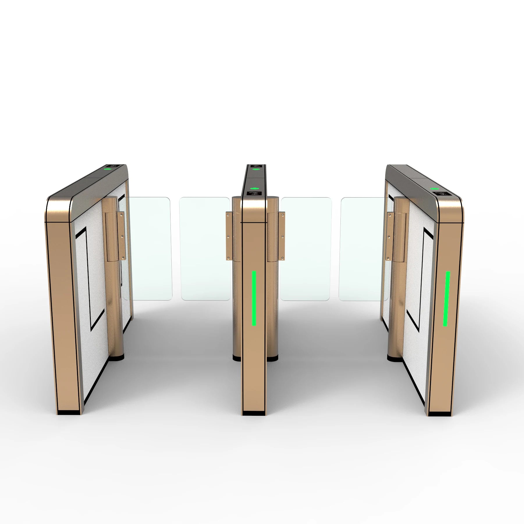 1027Customized Luxury Stainless Steel Gold Security Access Control RFID Reader Speed Gate Turnstile for Gym Office Building Airport