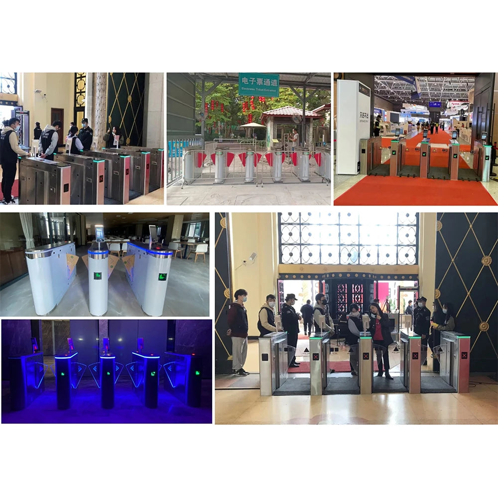Customized Luxury Stainless Steel Gold Security Access Control RFID Reader Speed Gate Turnstile for Gym Office Building Airport