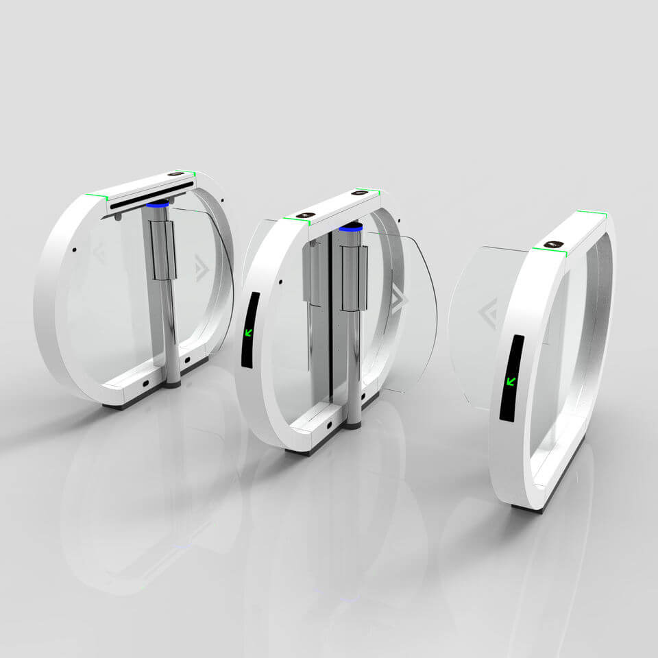 Bosiny S890 Personalized Spherical Ultra-thin 304 Stainless Steel Chassis Speed Gate Swing Acrylic Door Wing Brake Luxury Turnstile