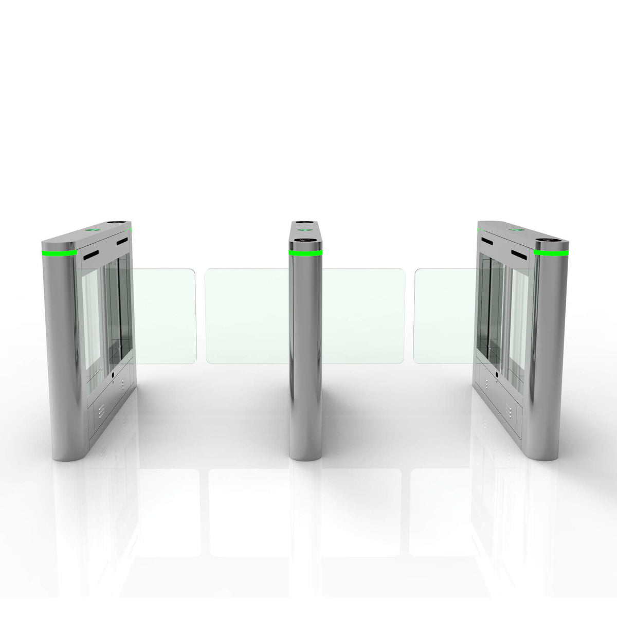 Bosiny W5004D Stainless Steel CE Certified Channel Barrier Swipe RFID Card Access Control Luxury Swing Turnstile Gate
