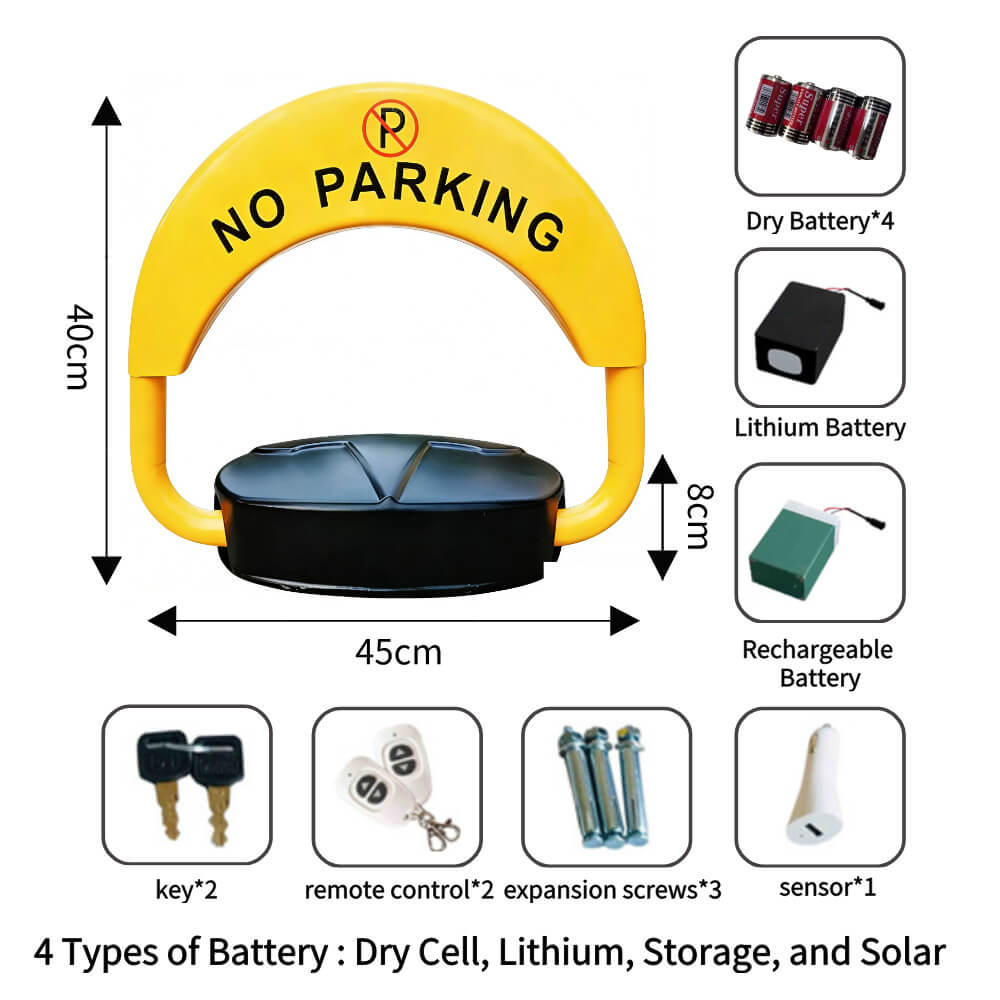 O Type Remote Control Solar Powered Parking Lock
