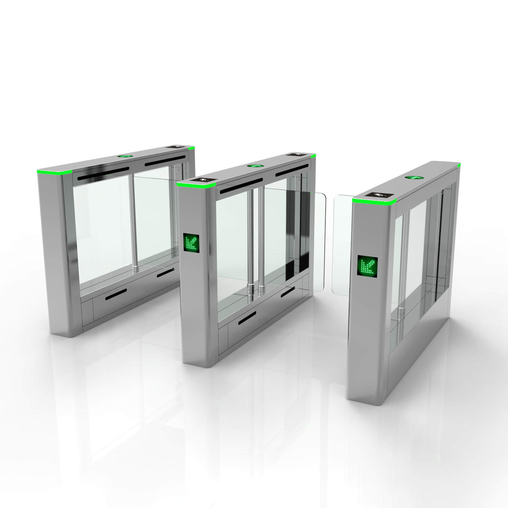 Bosiny SW503 LED Swing Gate Stainless Steel 304 Pedestrian Passage Control Barrier Gates