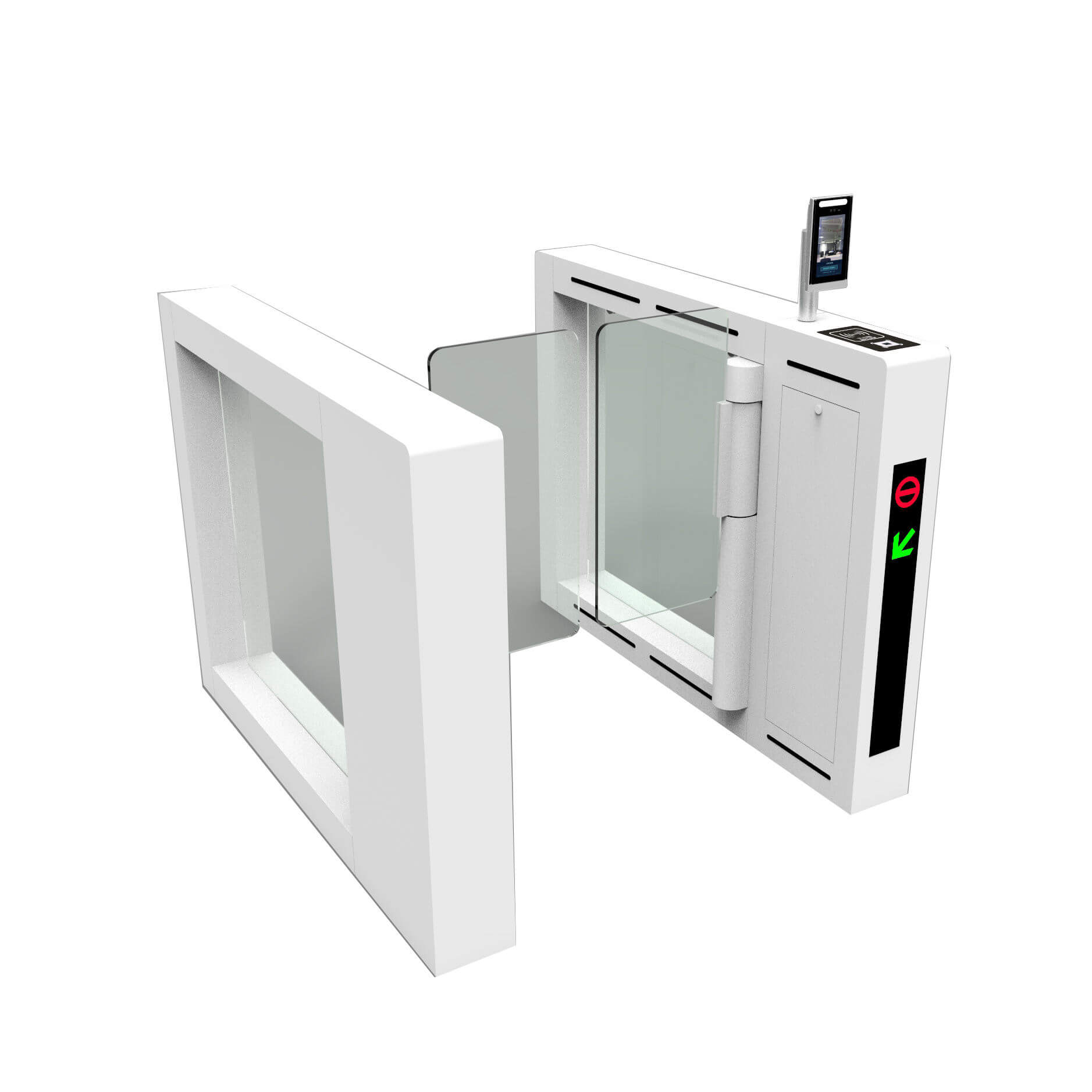Bosiny SW830 Visitor Channel Control with or RFID IC ID for Facial Recognition for Airport and Train Stations Swing Gates Turnstile