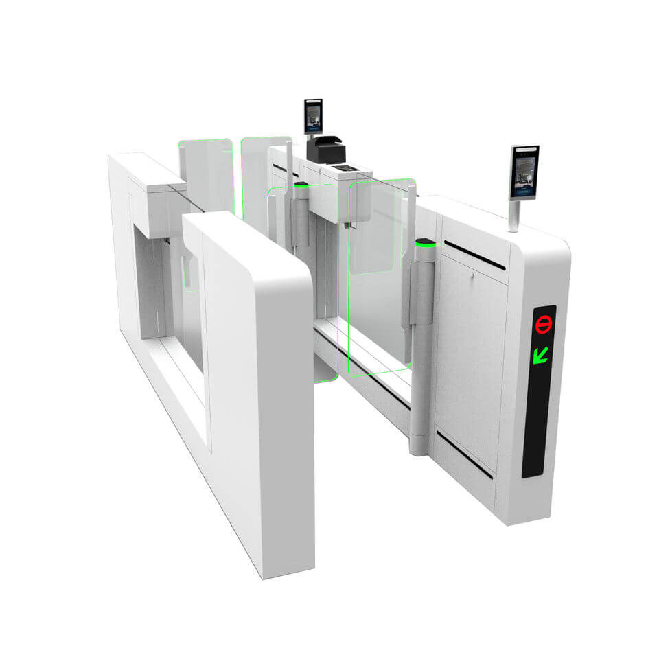 Bosiny SW830 Visitor Channel Control with or RFID IC ID for Facial Recognition for Airport and Train Stations Swing Gates Turnstile